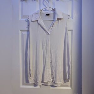 Miik White Sleeveless Collar Shirt XL